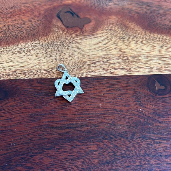 Star of David/Heart 18 karat white gold pendant - Picture 1 of 5
